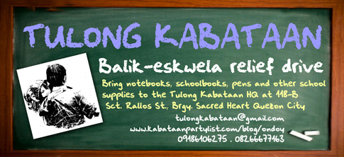 Balik Eskwela Relief Drive - Kabataan Partylist - Tulong Kabataan