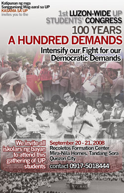 1st Luzon-Wide U.P. Student Congress