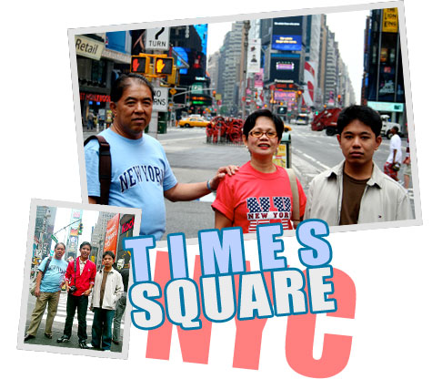family at Times Square